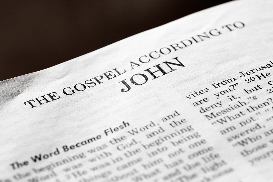 Bible open to the Gospel of John