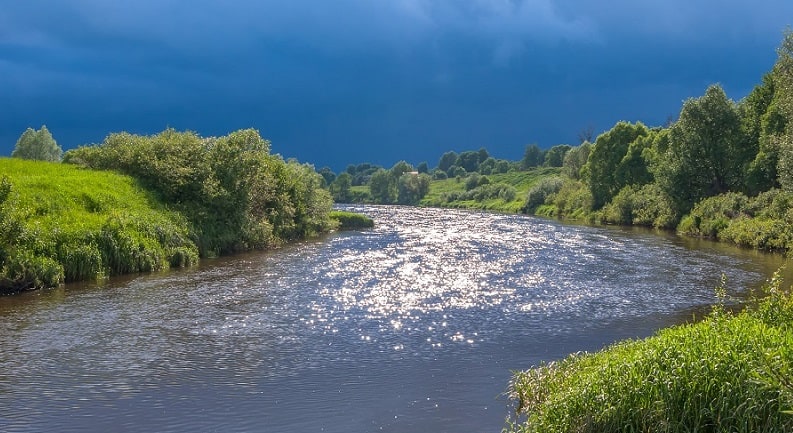 River with Rain Clouds